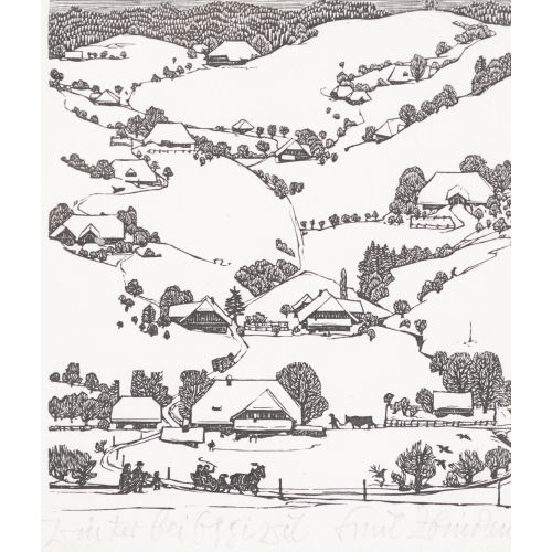 EMIL ZBINDEN : 'Winter in Eggiswil' (DOBIASCHOFSKY AUKTIONEN AG)