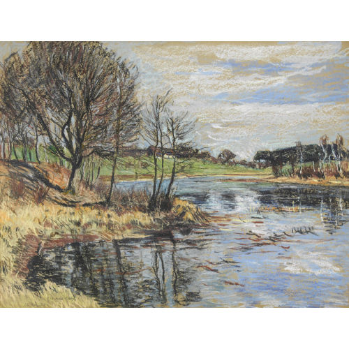 CARL THEODOR) MEYER-BASEL (EIGTL. MEYER : Herbstliche Uferlandschaft (DOBIASCHOFSKY AUKTIONEN AG)