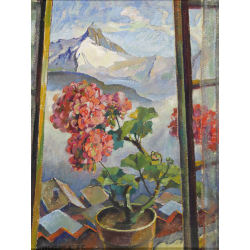 FERDINAND HENRI MAIRE : Geranien am Fenster (DOBIASCHOFSKY AUKTIONEN AG)