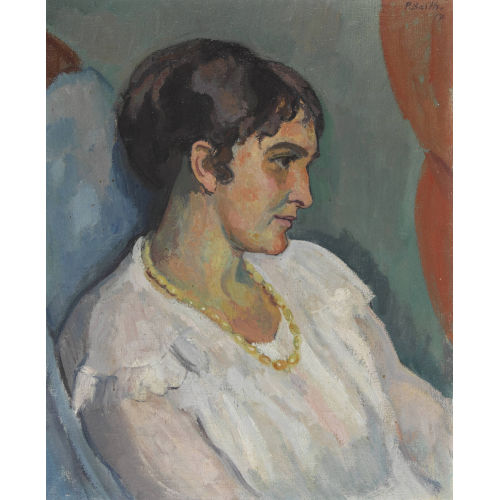 PAUL BASILIUS BARTH : Bildnis einer Frau in weissem Kleid (DOBIASCHOFSKY AUKTIONEN AG)