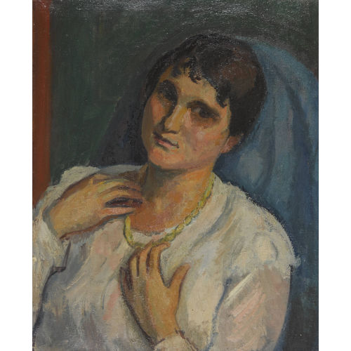 PAUL BASILIUS BARTH : Bildnis einer Frau mit Halskette (DOBIASCHOFSKY AUKTIONEN AG)