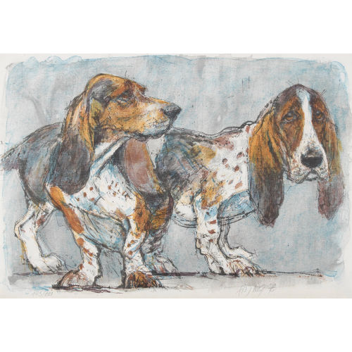FRITZ HUG : Basset Hound-Paar (DOBIASCHOFSKY AUKTIONEN AG)