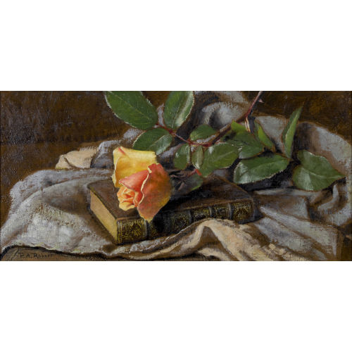 PAUL ANDR� F�LIX ROBERT : Stillleben mit Rose auf einem Buch (DOBIASCHOFSKY AUKTIONEN AG)