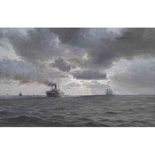 JOHANNES HOLST : Vor der Elbm�ndung bei Cuxhaven (DOBIASCHOFSKY AUKTIONEN AG)