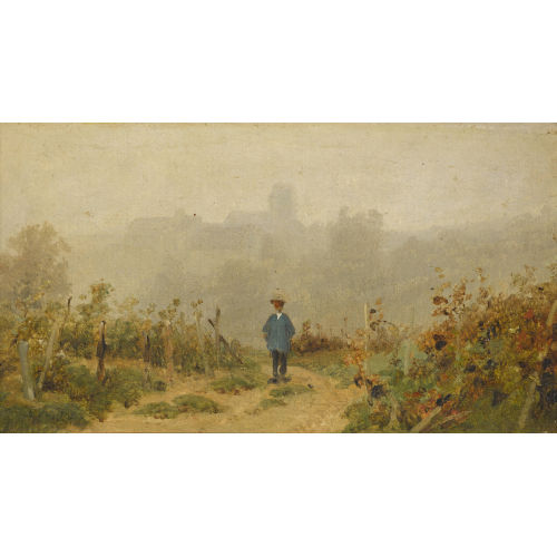 KARL GIRARDET : Rebberg mit Weinbauer (DOBIASCHOFSKY AUKTIONEN AG)