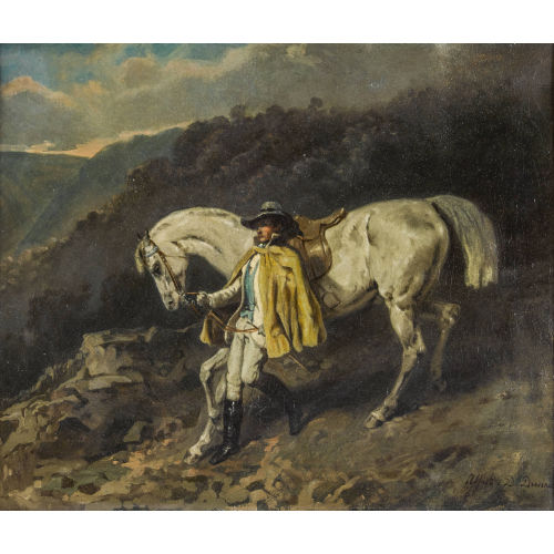 ALFRED (AUCH DE DREUX DEDREUX : Reiter mit Schimmel (DOBIASCHOFSKY AUKTIONEN AG)