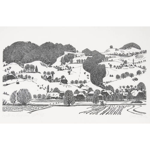 EMIL ZBINDEN : 'Winter bei Burgistein' (DOBIASCHOFSKY AUKTIONEN AG)