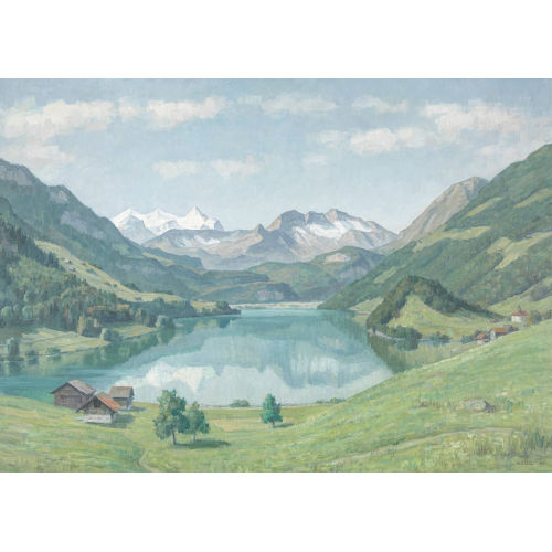 HANS ST�HLI : 'Lungern-See mit Wetterhorn-Gruppe' (DOBIASCHOFSKY AUKTIONEN AG)