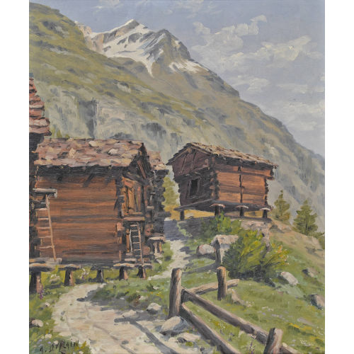 ALBERT DUPLAIN : 'Mettelhorn von Winkelmatten' (DOBIASCHOFSKY AUKTIONEN AG)