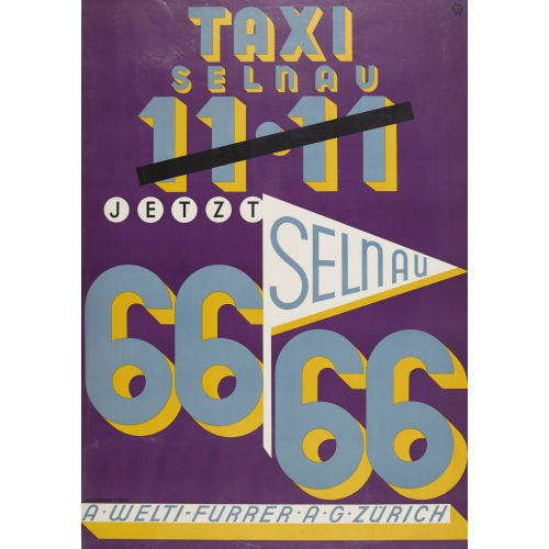 LEO KECK : 'Taxi Selnau - Welti Furrer' (DOBIASCHOFSKY AUKTIONEN AG)