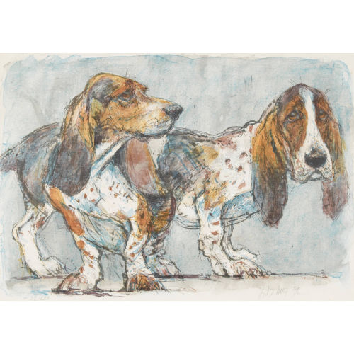 FRITZ HUG : Basset Hound-Paar (DOBIASCHOFSKY AUKTIONEN AG)