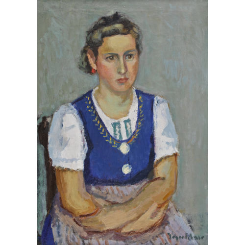 HANS JEGERLEHNER : Sitzende Dame in Z�rcher Tracht (DOBIASCHOFSKY AUKTIONEN AG)