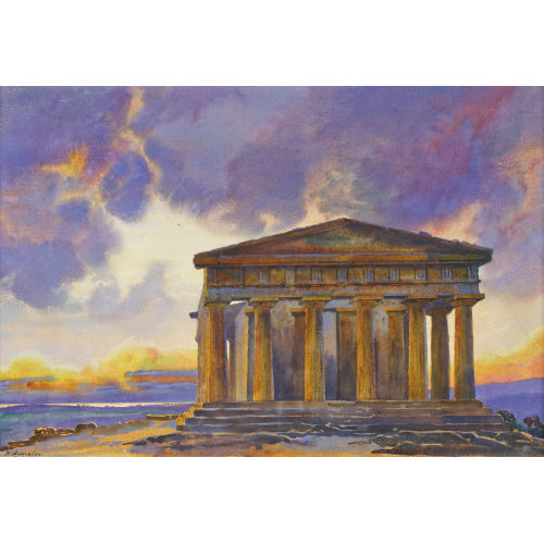KARL ANNELER : Der Concordiatempel von Agrigento (DOBIASCHOFSKY AUKTIONEN AG)