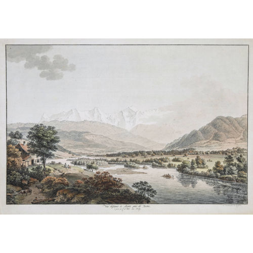 JOHANN LUDWIG ABERLI : 'V�e dessin�e � Mouri pr�s de Berne' (DOBIASCHOFSKY AUKTIONEN AG)