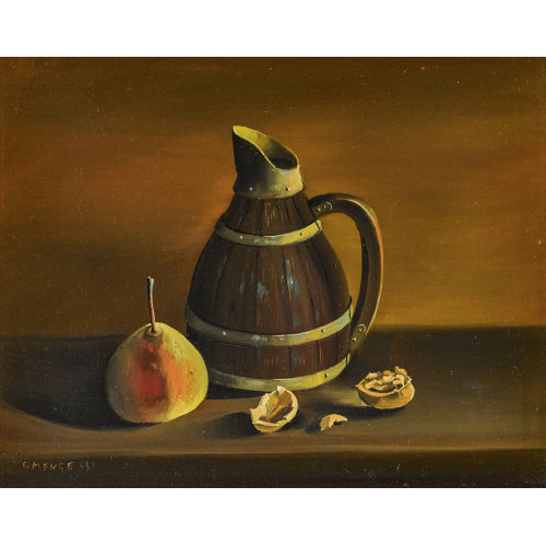 CHARLES MENGE : Nature morte avec poire, pichet et noix (DOBIASCHOFSKY AUKTIONEN AG)