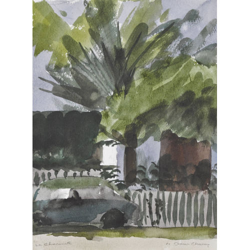 ALBERT CHAVAZ : Strassenpartie mit Baum und Auto (DOBIASCHOFSKY AUKTIONEN AG)