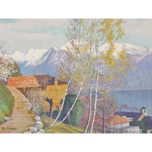 ROBERT KIENER : Herbstliche Tessiner Landschaft bei Locarno (DOBIASCHOFSKY AUKTIONEN AG)