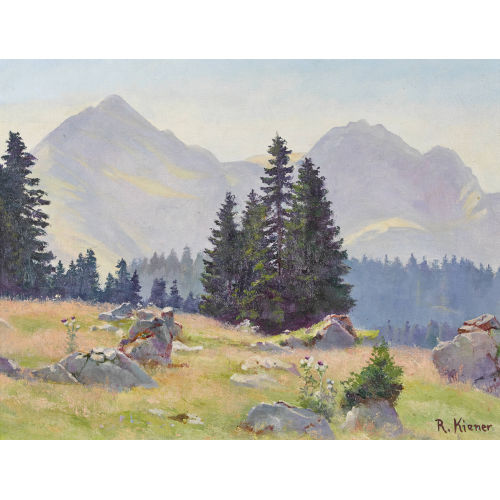 ROBERT KIENER : Sonnige Berglandschaft (DOBIASCHOFSKY AUKTIONEN AG)
