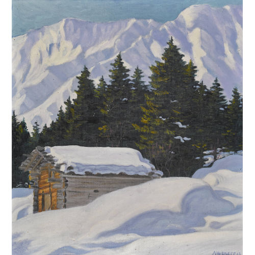HANS ARNOLD DAEPP : Winterliche Berglandschaft mit H�tte (DOBIASCHOFSKY AUKTIONEN AG)