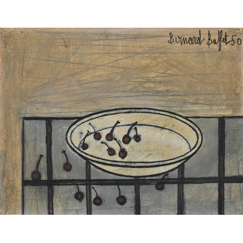 BERNARD BUFFET : Nature morte aux cerises (DOBIASCHOFSKY AUKTIONEN AG)