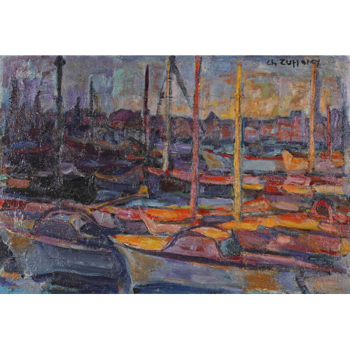 CHRISTIANE ZUFFEREY : 'Coucher de soleil / La Rochelle' (DOBIASCHOFSKY AUKTIONEN AG)