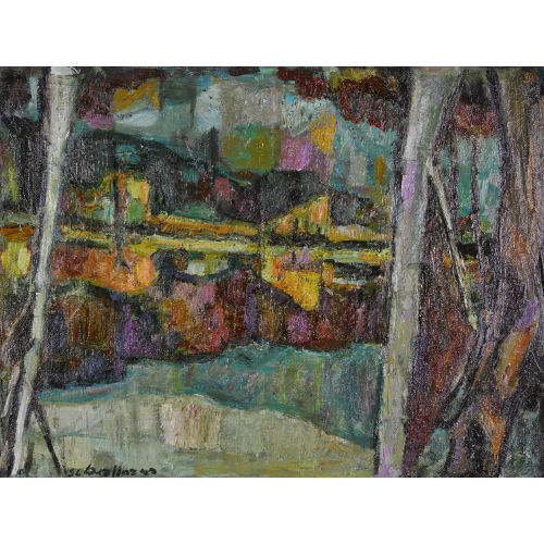 CHRISTIANE ZUFFEREY : Paysage avec fleuve (DOBIASCHOFSKY AUKTIONEN AG)