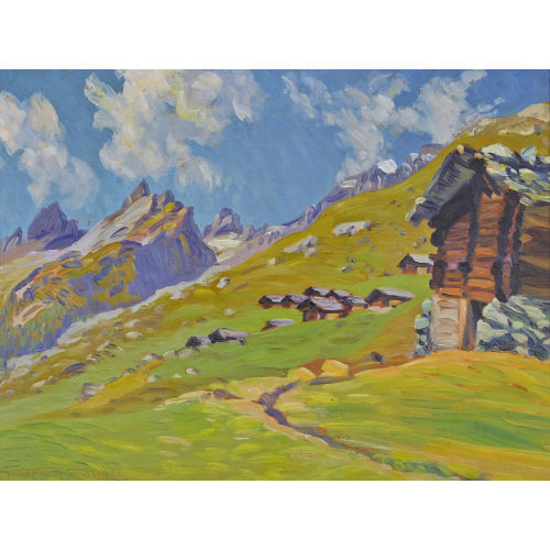 WALDEMAR THEOPHIL FINK : 'Sp�tsommertag auf Hokenalp (im L�tschenthal)' (DOBIASCHOFSKY AUKTIONEN AG)