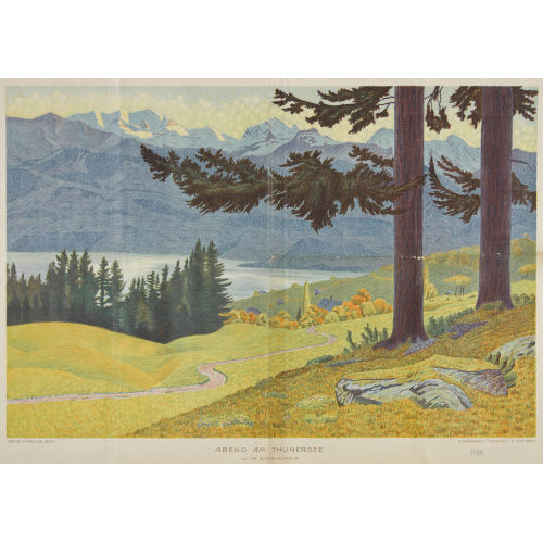 ULRICH WILHELM Z�RICHER : 'Abend am Thunersee' (DOBIASCHOFSKY AUKTIONEN AG)