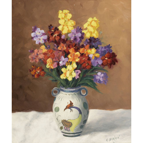 ALBERT DUPLAIN : Blumen in einer Vase (DOBIASCHOFSKY AUKTIONEN AG)