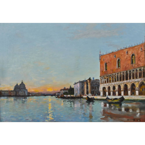 MAURICE BOMPARD : Canal Grande mit Dogenpalast in der Abendsonne (DOBIASCHOFSKY AUKTIONEN AG)