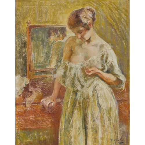 OTTO VAUTIER : Jeune femme au miroir (DOBIASCHOFSKY AUKTIONEN AG)
