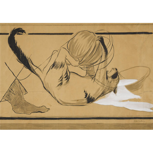 TH�OPHILE-ALEXANDRE STEINLEN : Spielende Katze (DOBIASCHOFSKY AUKTIONEN AG)