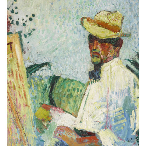 CUNO AMIET : 'Selbstbildnis mit Hut' (DOBIASCHOFSKY AUKTIONEN AG)