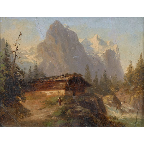 FERDINAND SOMMER : Well- und Wetterhorn von der Rosenlaui aus (DOBIASCHOFSKY AUKTIONEN AG)
