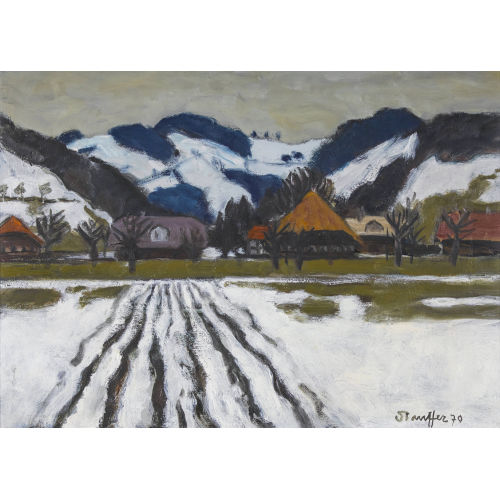 FRED STAUFFER : Emmentaler Landschaft im Vorfr�hling (DOBIASCHOFSKY AUKTIONEN AG)