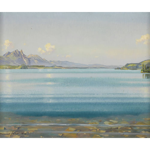 MARCUS JACOBI : Thunersee mit Stockhorn (DOBIASCHOFSKY AUKTIONEN AG)
