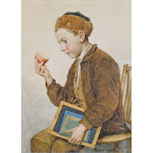 ALBERT ANKER : 'Apfelessender Schulknabe' (DOBIASCHOFSKY AUKTIONEN AG)