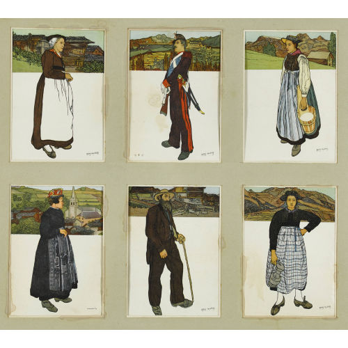 RAPHY DALL�VES : Sechs Walliser Trachtenfiguren (DOBIASCHOFSKY AUKTIONEN AG)