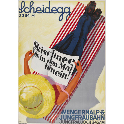 ALEX WALTER DIGGELMANN : 'Scheidegg Wengernalp & Jungfraubahn Skischnee bis in den Mai hinein!' (DOBIASCHOFSKY AUKTIONEN AG)