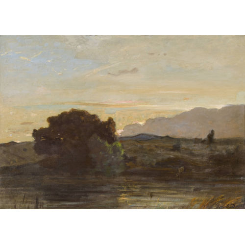�TIENNE DUVAL : Abendliche Uferlandschaft (DOBIASCHOFSKY AUKTIONEN AG)