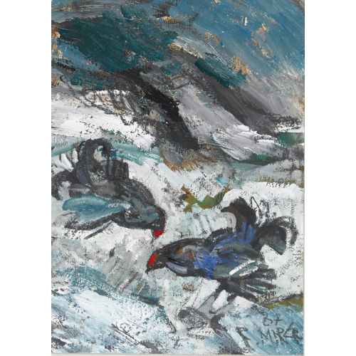 RUDOLF MIRER : Zwei Auerh�hner im Schnee (DOBIASCHOFSKY AUKTIONEN AG)