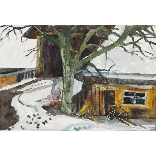 KATHY (EIGTL. THYS-BILL THYS : Winterliche Scheuneneinfahrt (DOBIASCHOFSKY AUKTIONEN AG)