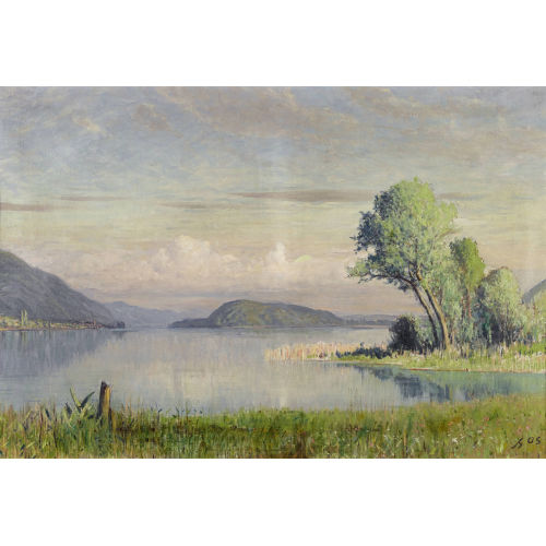 ALBERT HENRY JOHN GOS : Bielersee mit St. Petersinsel (DOBIASCHOFSKY AUKTIONEN AG)