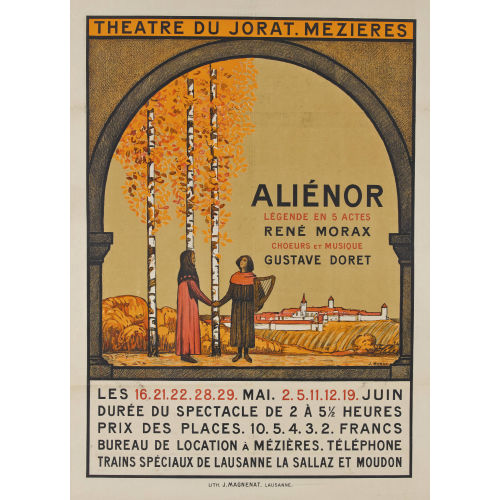 JEAN MORAX : 'Ali�nor. Th��tre du Jorat. M�zi�res' (DOBIASCHOFSKY AUKTIONEN AG)