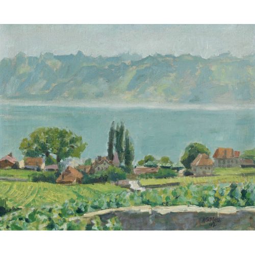 HANS RUDOLF SCHIESS : 'Pr�s de Cully (L�man)' (DOBIASCHOFSKY AUKTIONEN AG)
