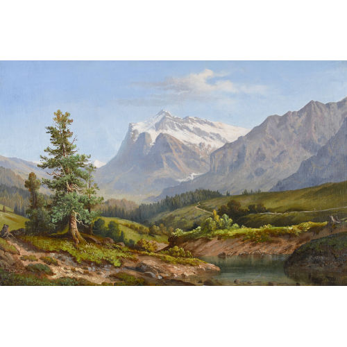 ALFRED D�NZ : Sommerliche Landschaft mit Wetterhorn (DOBIASCHOFSKY AUKTIONEN AG)