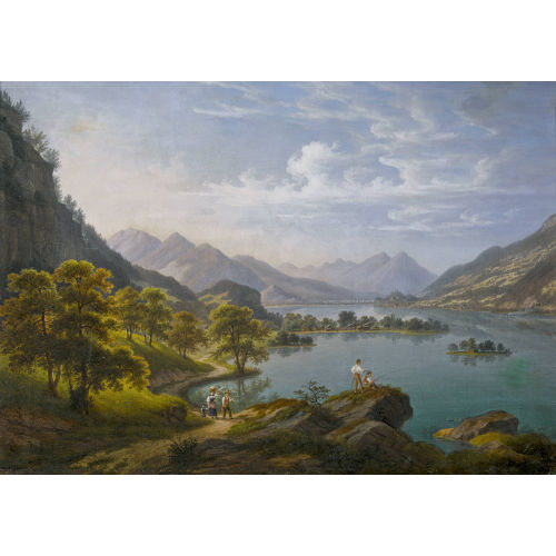ANTON WINTERLIN : Brienzersee mit Iseltwald (DOBIASCHOFSKY AUKTIONEN AG)