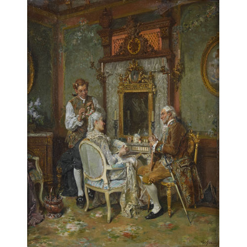 FRAN�OIS ADOLPHE GRISON : Interieur mit feiner Gesellschaft (DOBIASCHOFSKY AUKTIONEN AG)