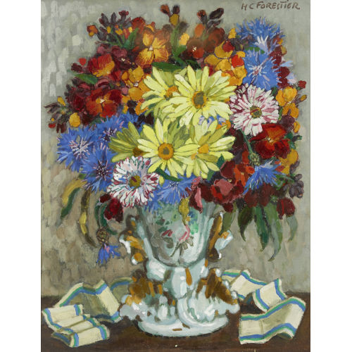 HENRI-CLAUDIUS FORESTIER : Blumenbouquet in Porzellanvase (DOBIASCHOFSKY AUKTIONEN AG)