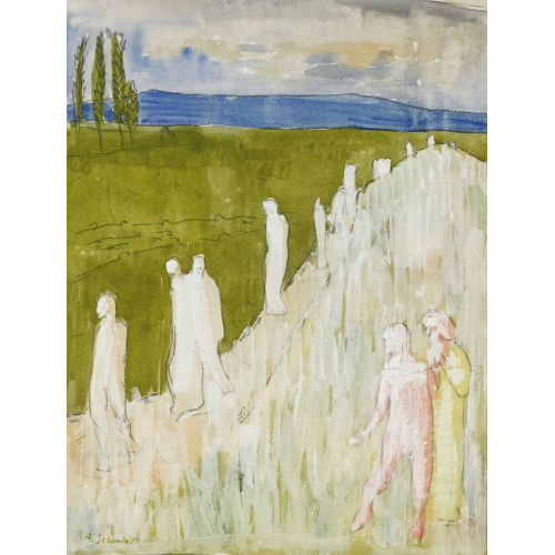 ALBERT SCHMIDT : Landschaft mit Figuren (DOBIASCHOFSKY AUKTIONEN AG)